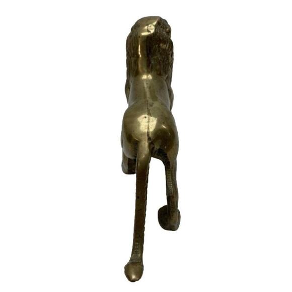 Vintage Brass Lion Sculpture Statue Figurine King of The Jungle Solid - Picture 4 of 7